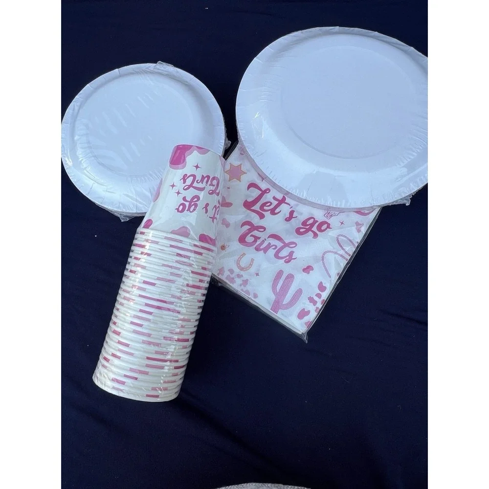 Western Cowgirl Let's Go Girls Party Cup, Plates , Napkin 96